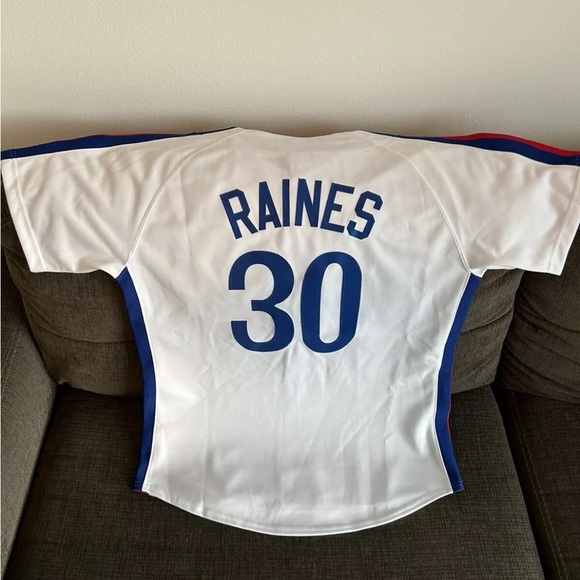 Majestic Authentic Montreal Expos Tim Raines MLB Baseball Jersey Men’s Sz Medium - Picture 6 of 7